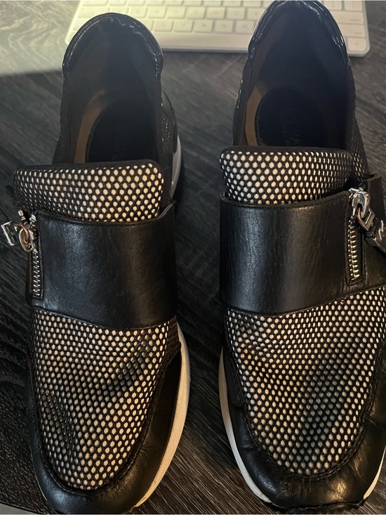 Michael Kors Shoes - Michael Kors Black and White Mesh Slip-On Loafers
